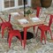 Merrick Lane Dryden Indoor/Outdoor Dining Table with Umbrella Hole, 30" x 60" All Weather Poly Resin Top and Steel Base
